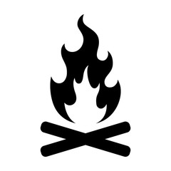 Campfire / bonfire flat icon for travel apps and websites