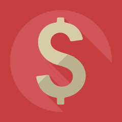 Flat modern design with shadow icons currency unit