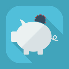 Flat modern design with shadow icons piggy bag