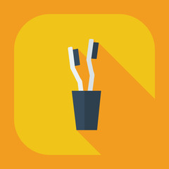 Obraz premium Flat modern design with shadow icons toothbrush