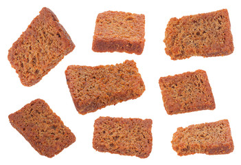 Rye crackers stick set on white