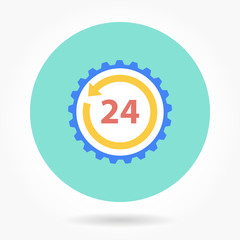 24 hour service - vector icon.