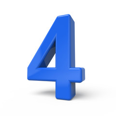 Fototapeta premium 3d glossy blue number 4