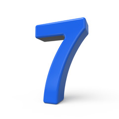 3d glossy blue number 7