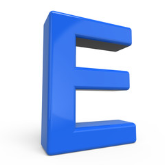3d glossy blue letter E