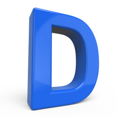 3d glossy blue letter D