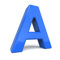 3d glossy blue letter A