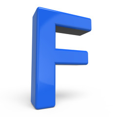 3d glossy blue letter F
