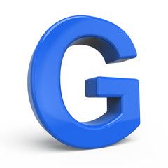 3d glossy blue letter G