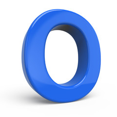 3d glossy blue letter O