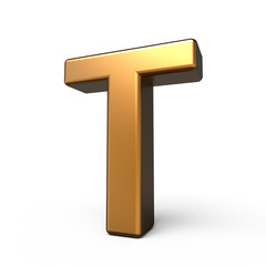3d matte gold letter T