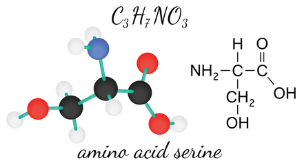C3H7NO3 serine amino acid molecule