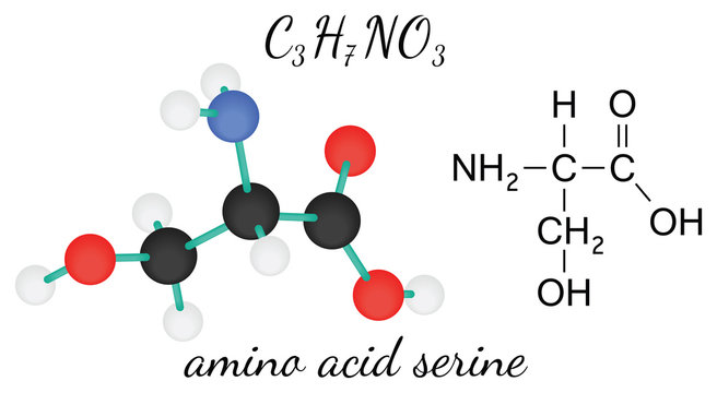 C3H7NO3 serine amino acid molecule