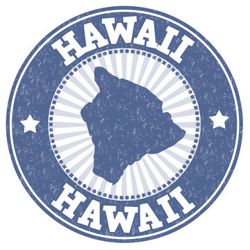 Hawaii grunge stamp