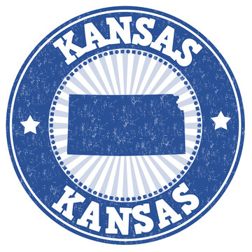 Kansas grunge stamp