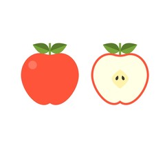 Vector apple icon, flat design