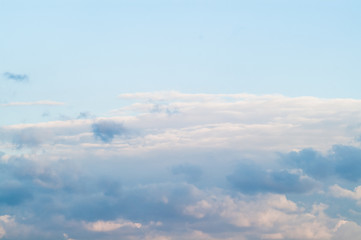 Fototapeta na wymiar blue sky with different beautiful clouds on it