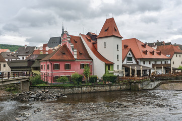 Fototapeta premium Cesky Krumlov - the pearl of the South Bohemia region./Czech Republic . Town of Cesky Krumlov is a UNESCO World Heritage Site, is situated on the banks of the Vltava River , making this place a loop.