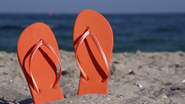 Flip-flops on the beach