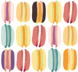 Colorful French macarons seamless pattern