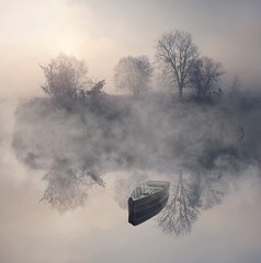 Boat in the fog
