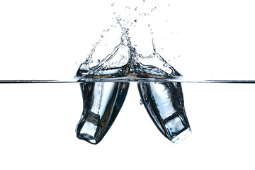 Ice cubes in water