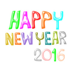 Greeting Card Design, Happy New Year 2016, Happy New Year isolated on white, illustartion