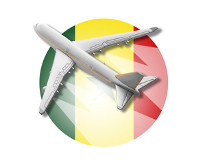 Plane and Senegal flag.