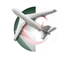 Plane and Algeria flag.