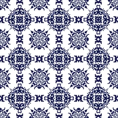 Gardinen Barock Seamless background image of vintage blue spiral cross kaleidoscope pattern.    © Phoebe Yu