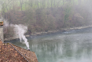 Rauchender Kamin