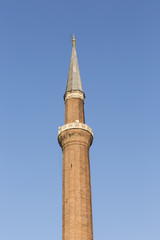 Minaretl of Hagia Sophia in Istanbul, Turkey