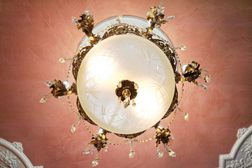 Chandelier hanging from the ceiling