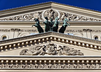 pediment Bolshoi Theater in Moscow