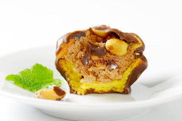 chocolate covered cookie with peanut filling