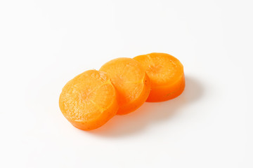 Sliced raw carrot