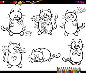 cats set coloring book