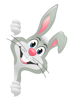 White easter bunny banner side