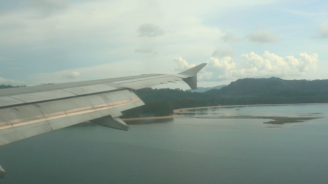 Aerial view from descending airplane