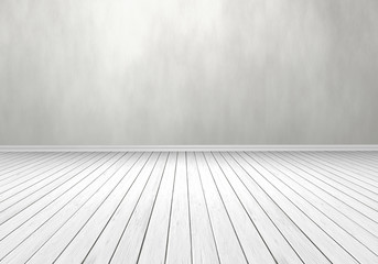 3D white timber floor