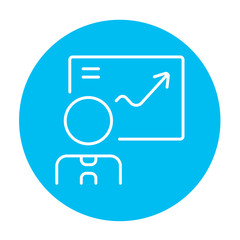 Businessman with infographic line icon.