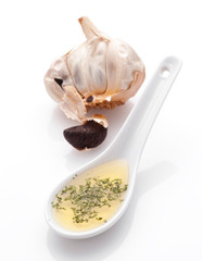 vinegar and garlic oil. salad dressing