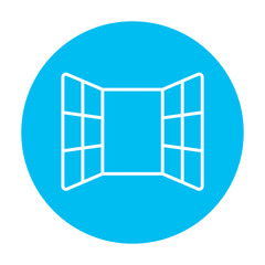 Open windows line icon.
