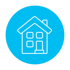 Two storey detached house line icon.