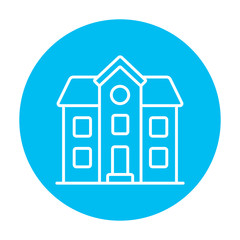 Two storey detached house line icon.
