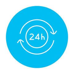 Service 24 hrs line icon.