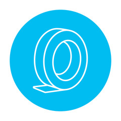 Obraz premium Roll of adhesive tape line icon.