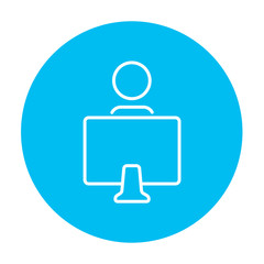 Online education line icon.