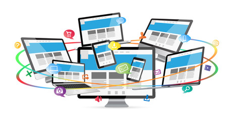 Modern digital tech device collection