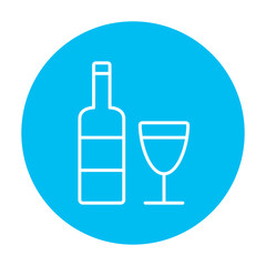 Bottle of wine line icon.